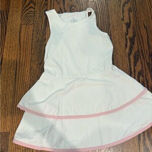 White Sleeveless Dress with Pink Trim tennis dress
